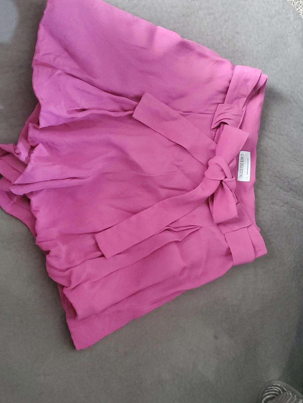 C/MEO Collective Hot Pink Tie-Waist Pleated Shorts